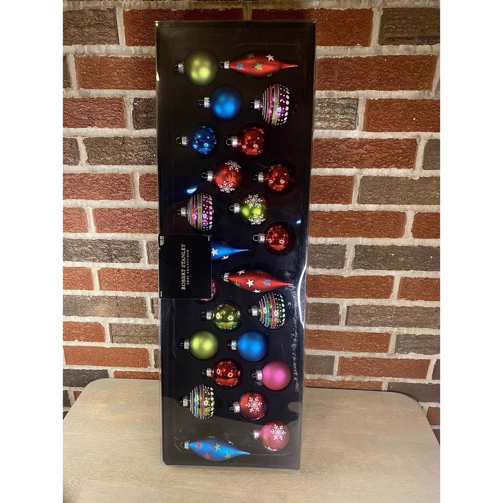 Lot 23 Robert Stanley Glass Christmas Ornaments Home‎ collection vintage-new